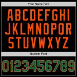 Personalized Two Tone Bomber Hoodie Jacket Black Kelly Green Orange Full-Snap Varsity Letterman Personalized Black Kelly