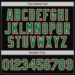 Personalized Kelly Green and Orange Two Tone Bomber Jacket Full-Snap Varsity Letterman Personalized Black Kelly Green-Orange
