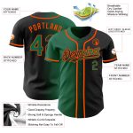 Personalized Black Green Orange Gradient Baseball Jersey - Fashion Sports Apparel Personalized Black Kelly Green-Orange Gradient