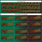 Personalized Green-Orange Gradient Softball Jersey Unisex Fashion Two-Button Black Personalized Black Kelly Green-Orange