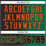 Personalized Green-Orange Gradient Softball Jersey Unisex Fashion Two-Button Black Personalized Black Kelly Green-Orange
