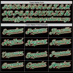 Personalized Baseball Jersey in Black with Kelly Green and Orange Lines Personalized Black Kelly Green-Orange Line Baseball