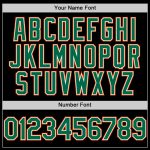 Personalized Baseball Jersey in Black with Kelly Green and Orange Lines Personalized Black Kelly Green-Orange Line Baseball