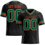 Personalized Black Kelly Green Orange Mesh Football Jersey - Authentic Team Gear Personalized Black Kelly Green-Orange Mesh