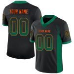 Personalized Football Jersey in Black, Kelly Green, and Orange Mesh - Drift Fashion Style Personalized Black Kelly Green-Orange