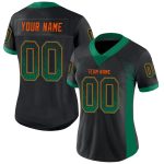 Personalized Football Jersey in Black, Kelly Green, and Orange Mesh - Drift Fashion Style Personalized Black Kelly Green-Orange