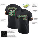 Personalized Performance T-Shirt in Black with Kelly Green and Orange Accents Personalized Black Kelly Green-Orange Performance