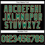 Custom Team Name Number Personalized Black Kelly Green-Orange Vapor Golf Polo Shirt Performance Apparel Personalized Black