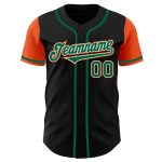 Custom Black Kelly Green Orange Two Tone Baseball Jersey - Personalized Sports Jersey Personalized Black Kelly Green-Orange