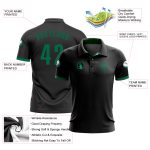 Custom Black Kelly Green Performance Golf Polo Shirt for Men Personalized Black Kelly Green Performance Golf Polo Shirt