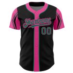 Customizable Authentic Baseball Jersey in Black, Kelly Green, Pink - Personalized Name & Number, Team Colors, Various Arm Shapes