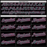 Personalized Black Kelly Green Pink Baseball Jersey - 3 Colors, Arm Shapes Personalized Black Kelly Green-Pink 3 Colors Arm