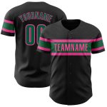 Personalized Authentic Baseball Jersey in Black, Kelly Green, and Pink Personalized Black Kelly Green-Pink Authentic Baseball