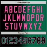 Custom Varsity Letterman Jacket with Name & Number - Personalized Black Green-Pink Bomber Full Snap Fashion Gradient Personalized