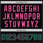 Personalized Kelly Green-Pink Bomber Varsity Letterman Jacket Black Full-Snap Personalized Black Kelly Green-Pink Bomber