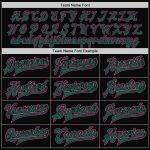 Personalized Varsity Letterman Bomber Jacket Black Kelly Green Pink Two Tone Full-Snap Personalized Black Kelly Green-Pink