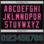 Personalized Varsity Letterman Bomber Jacket Black Kelly Green Pink Two Tone Full-Snap Personalized Black Kelly Green-Pink