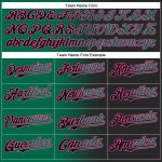Personalized Fashion Baseball Jersey in Black with Kelly Green and Pink Gradient Design Personalized Black Kelly Green-Pink