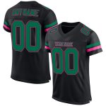 Custom Personalized Authentic Football Jersey - Black Kelly Green-Pink Mesh with Custom Name and Number Personalized Black