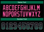 Customizable Black and Kelly Green-Pink Mesh Football Jersey with Personalized Name and Number Personalized Black Kelly Green-Pink