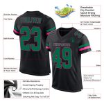 Personalized Black Green Pink Mesh Football Jersey for Men Women Kids Personalized Black Kelly Green-Pink Mesh Football Jersey