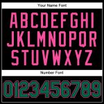 Custom Personalized Performance Golf Polo Shirt Black Kelly Green Pink - Team Name & Number Personalized Black Kelly Green-Pink