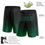 Personalized Basketball Shorts with Black Kelly Green Pinstripe Fade Design Personalized Black Kelly Green Pinstripe Fade