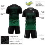 Custom Name Number Black Kelly Green Pinstripe Fade Soccer Uniform Jersey - Personalized Fashion Team Gear Personalized Black