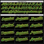 Personalized Custom Name and Number Sleeveless Baseball Jersey - Black Kelly Green Pinstripe Gold Personalized Black Kelly
