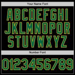 Personalized Custom Name and Number Sleeveless Baseball Jersey - Black Kelly Green Pinstripe Gold Personalized Black Kelly