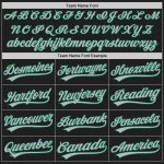 Personalized Black Kelly Green Pinstripe Baseball Jersey - Custom Gray Jersey Personalized Black Kelly Green Pinstripe Gray
