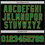 Personalized Black Kelly Green Baseball Jersey with Gold Pinstripes Personalized Black Kelly Green Pinstripe Kelly Green-Gold