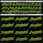 Personalized Black Kelly Green Baseball Jersey with Gold Pinstripes Personalized Black Kelly Green Pinstripe Kelly Green-Gold