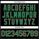 Personalized Black and Kelly Green Pinstripe Baseball Jersey - Custom Old Gold Design Personalized Black Kelly Green Pinstripe