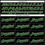 Personalized Black and Kelly Green Pinstripe Baseball Jersey - Custom Old Gold Design Personalized Black Kelly Green Pinstripe