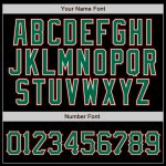 Personalized Black and Kelly Green Pinstripe Baseball Jersey, Red Accents, Custom Name and Number Personalized Black Kelly