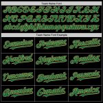 Personalized Black Green Pinstripe Sleeveless Baseball Jersey - Custom Sports Apparel Personalized Black Kelly Green Pinstripe