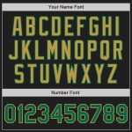 Personalized Unisex Softball Jersey Black Kelly Green Pinstripe Two-Button Old Gold Personalized Black Kelly Green Pinstripe