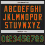 Personalized Softball Jersey Unisex Two-Button Black Kelly Green Pinstripe Orange Personalized Black Kelly Green Pinstripe