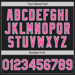Personalized Unisex Softball Jersey - Black Kelly Green Pinstripe, Pink-White, Two-Button Personalized Black Kelly Green