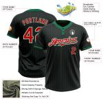 Custom Name and Number Softball Jersey Unisex Two-Button Red White Black Kelly Green Pinstripe Personalized Black Kelly Green