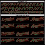 Personalized Baseball Jersey in Black Kelly Green Red - Custom Arm Shapes, 3 Colors Available Personalized Black Kelly Green-Red