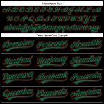 Custom Name and Number Baseball Jersey - Personalized 3D Pattern Design in Black and Kelly Green-Red Personalized Black Kelly