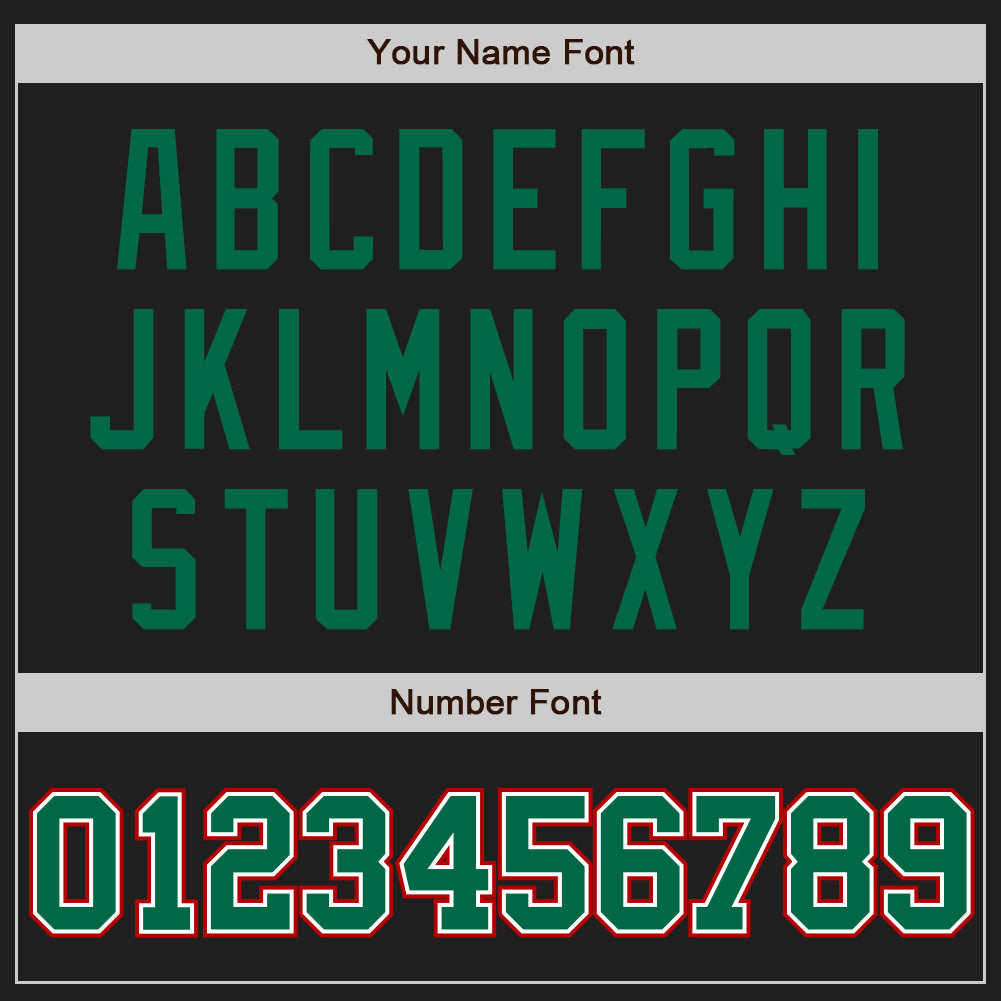 Personalized Black Kelly Green-Red Authentic Two Tone Baseball Jersey Personalized Two Tone Authentic Baseball Jersey Black Kelly Green Red Personalized Black Kelly Green-Red Authentic Two Tone - Image 4
