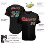 Personalized Baseball Jersey in Black, Kelly Green, and Red - Custom Sports Apparel Personalized Black Kelly Green-Red Baseball