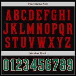 Personalized Varsity Letterman Jacket Black Kelly Green Red Two Tone Bomber Full-Snap Personalized Black Kelly Green-Red
