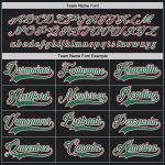 Custom Hockey Jersey Personalized with Name and Number - Black Kelly Green-Red Team Wear Personalized Black Kelly Green-Red