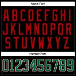 Custom Name and Number Black Green Red Hockey Lace Neck Jersey - Personalized Team Apparel Personalized Black Kelly Green-Red
