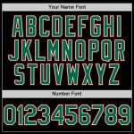 Custom Name Number Authentic Baseball Jersey - Personalized Black Kelly Green-Red Line Team Apparel Personalized Black Kelly