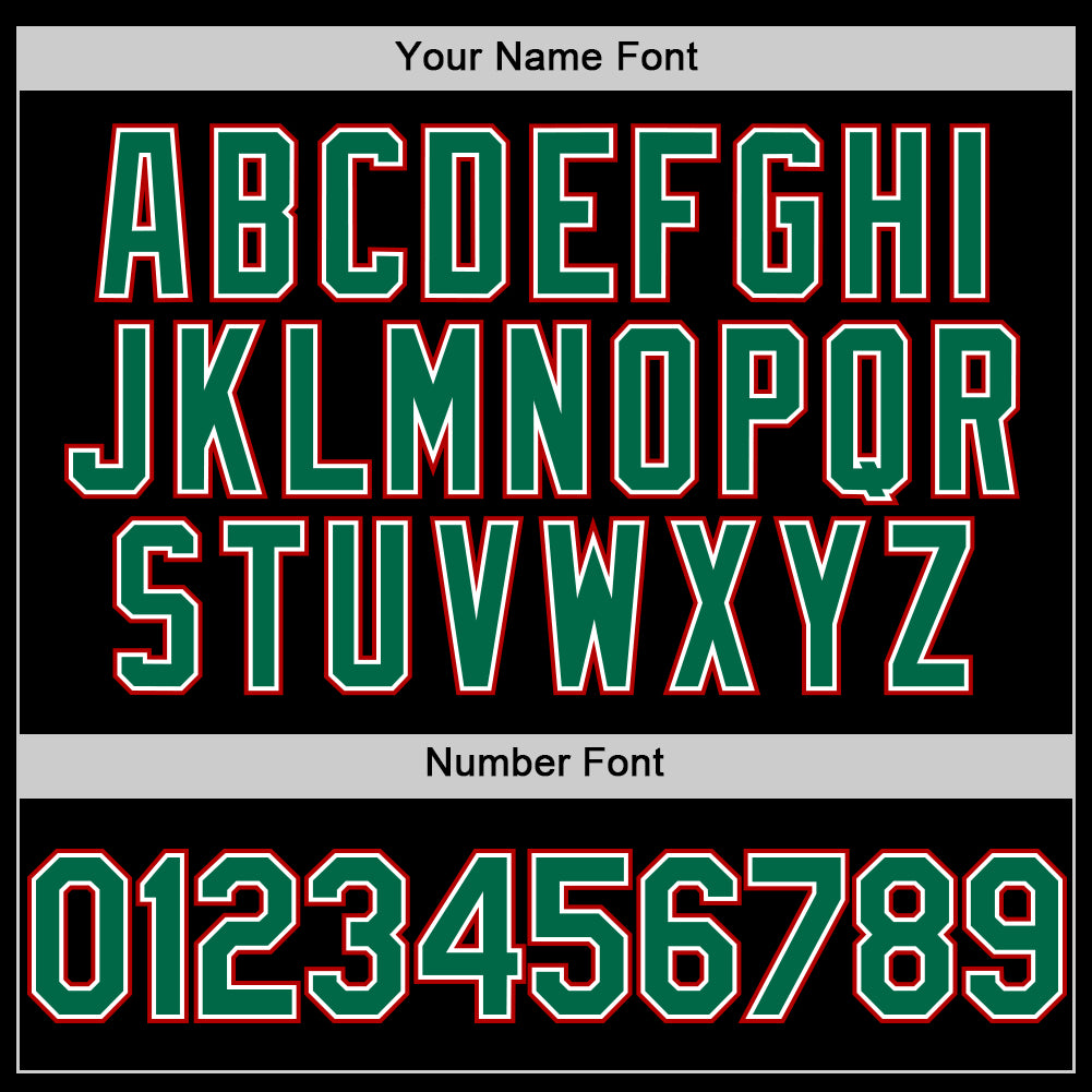 Custom Black Baseball Jersey with Kelly Green-Red Line Accents Personalized Black Kelly Green-Red Line Baseball Jersey - Image 5